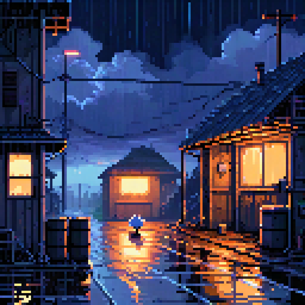 Tracks in Storm-Amber