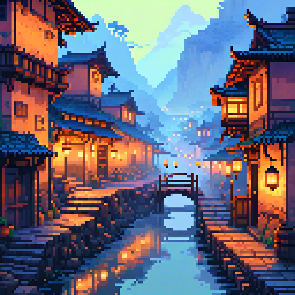 Lanterns in Low Fog