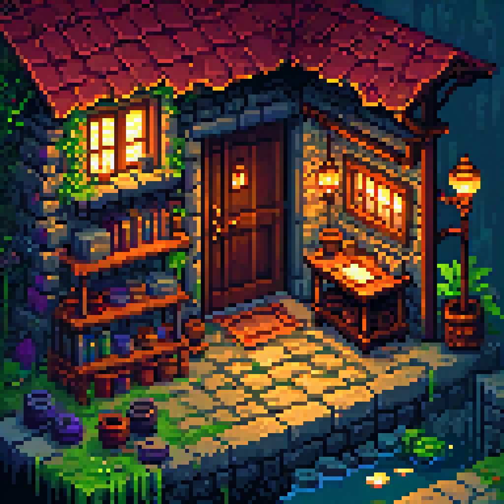 Stone and Lamplight