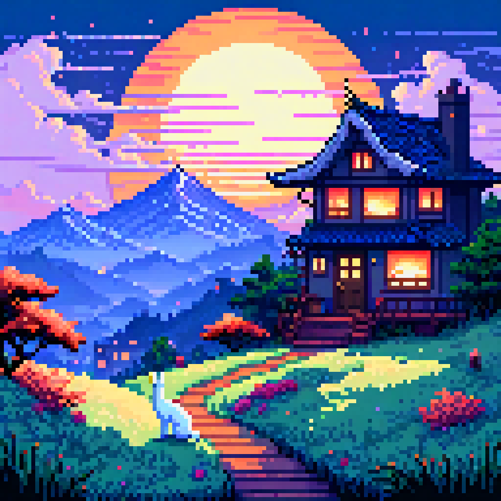Amber Windows At Nightfall
