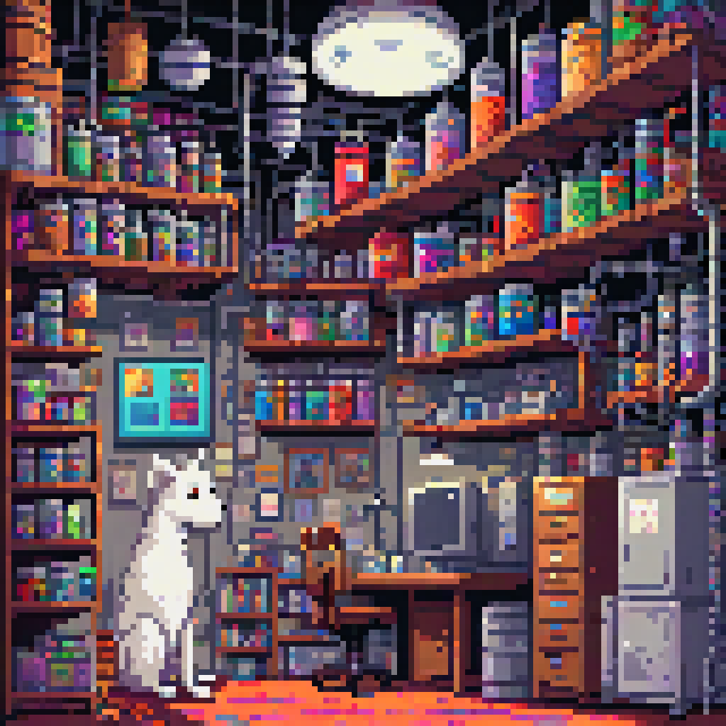 Shelves Below the Workshop